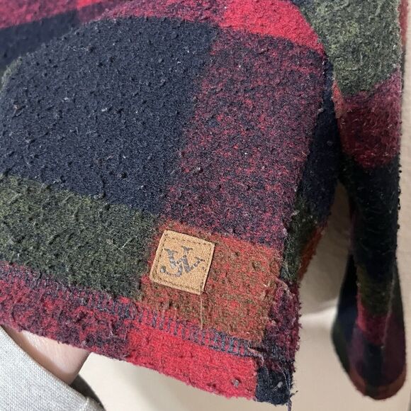 John Wayne mens 1/4 SNAP Shirt Flannel Pullover Fleece Checked sz M Western - Picture 4 of 6